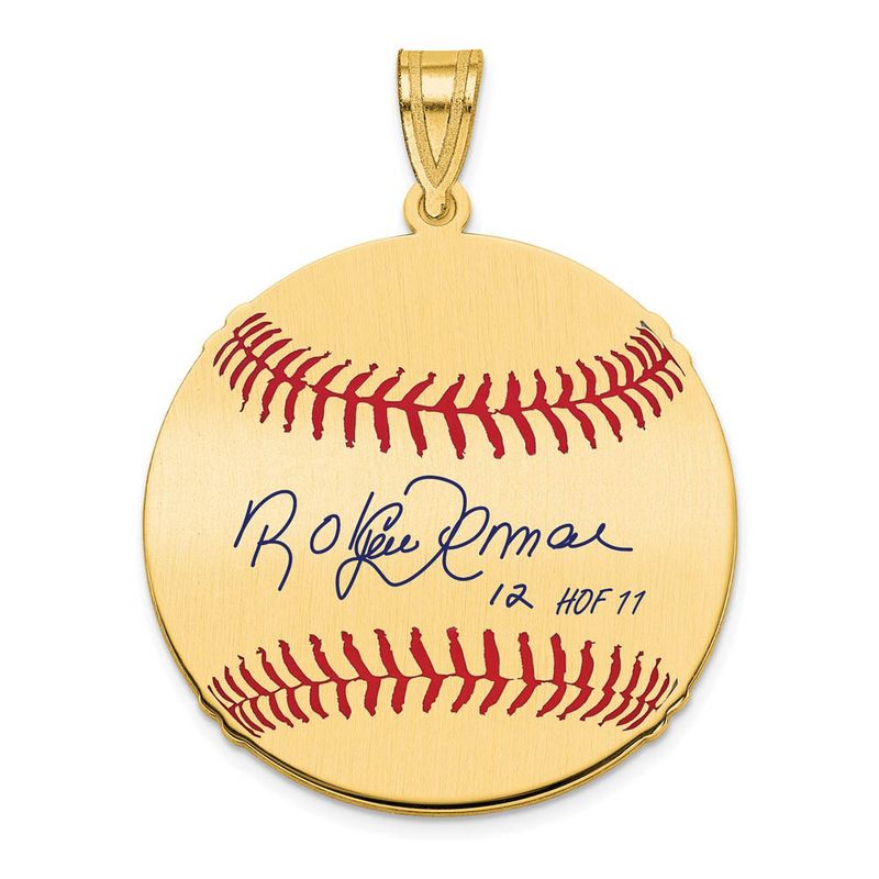 14k Gold Plated Roberto Alomar Signature Md Enamel Baseball Pendant